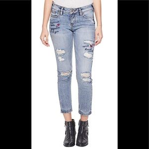 Silver Elyse Slim Crop Jeans